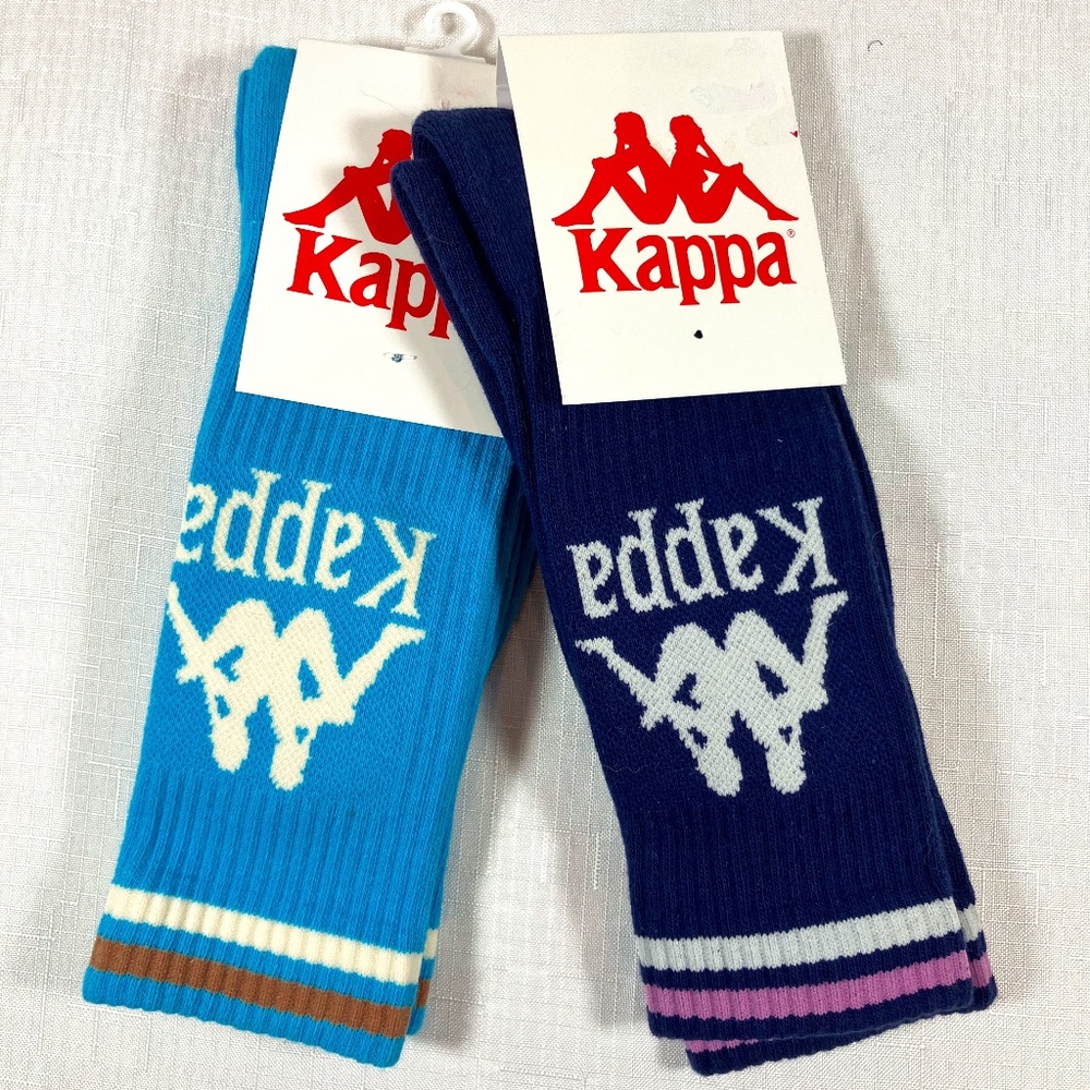 NWT 2 Pair Kappa Authentic Aster Crew Socks, Unisex Size 7-9